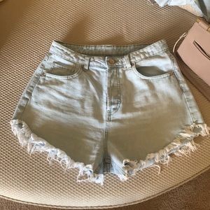 high-rise jean shorts